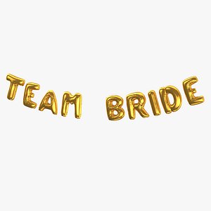 Foil Baloon Words Team Bride Gold(1)