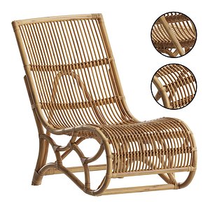 3D model Vernell Rattan Accent Chair