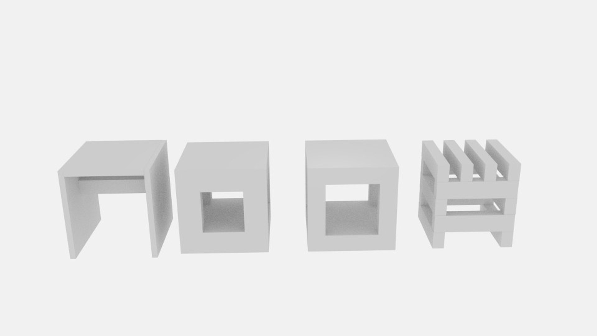 Cube Stool 3ds
