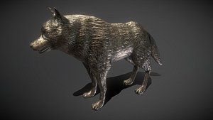 Wolf Bronze Statue model