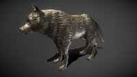 Wolf Bronze Statue