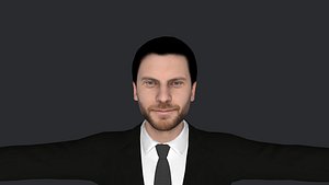 3D Wes Bentley  Hyper Realistic Full Body Fully Rigged 3D Character model