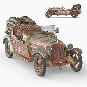 Rusty Old Steampunk Convertible 3D model