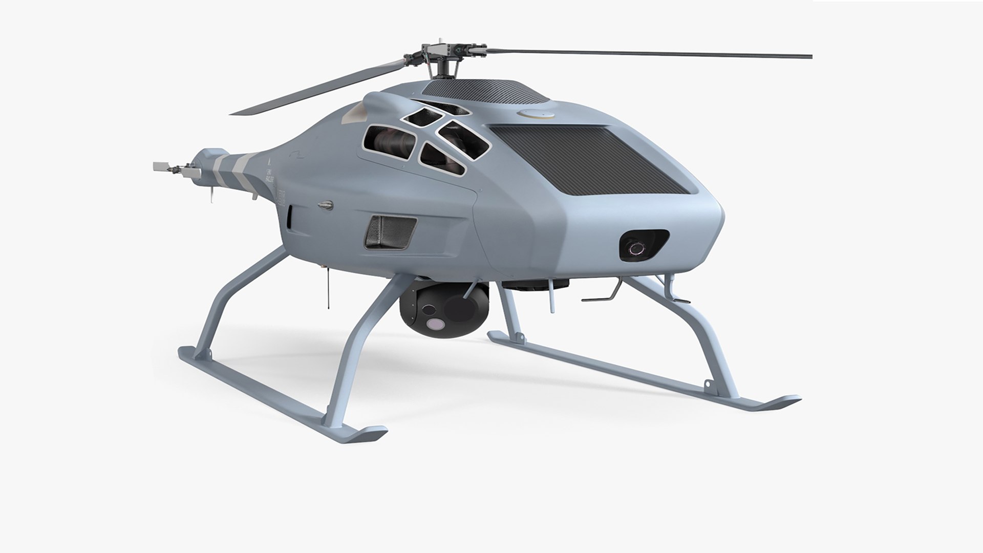 UMS Skeldar V200 UAV Helicopter Rigged for Cinema 4D 3D model preview