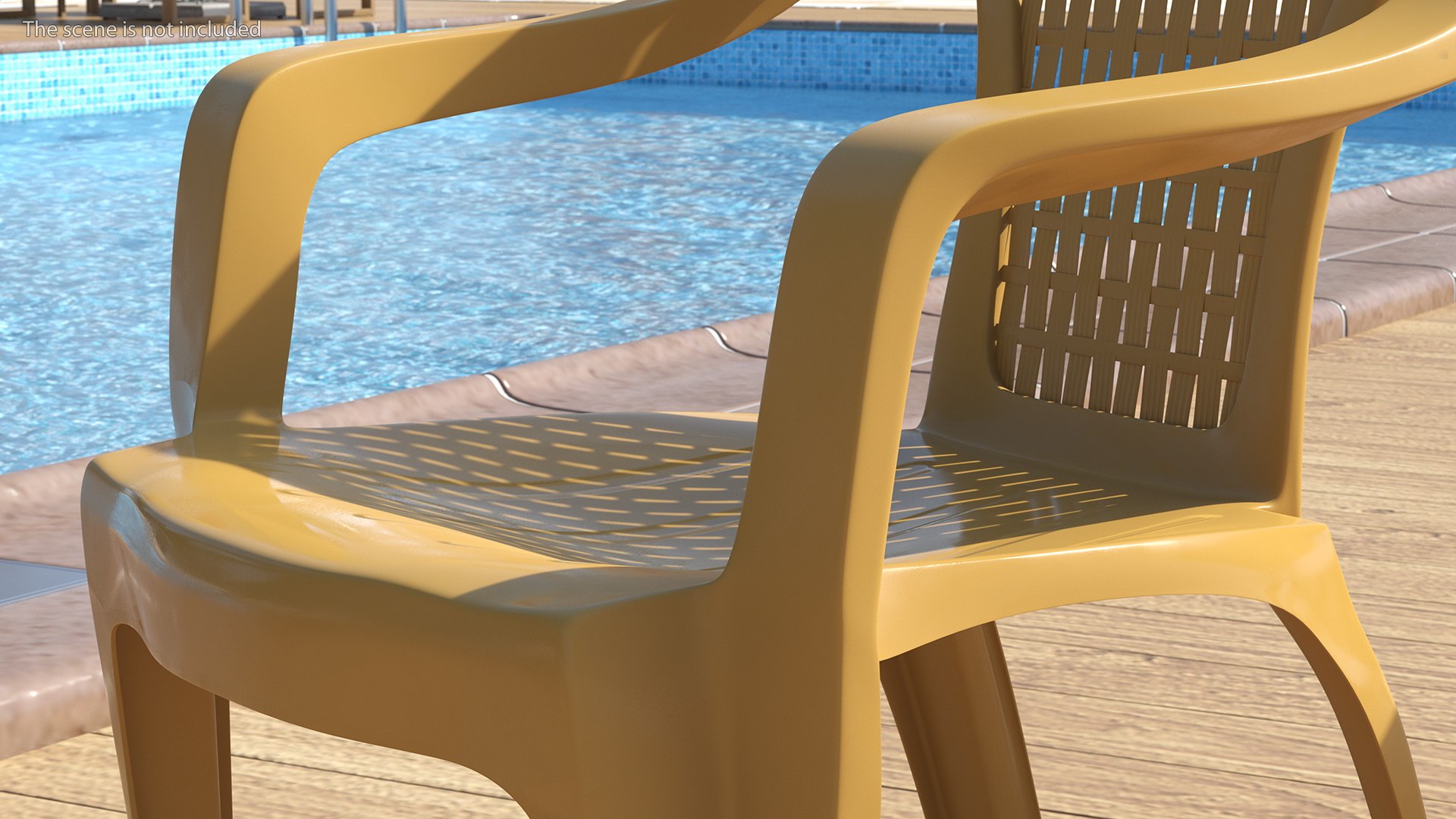 Monoblock Plastic Chair With Armrest Brown Model TurboSquid 1828098