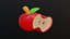 Stylized Apple and Slice Pack - Low Poly 3D Fruit Model