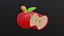 Stylized Apple and Slice Pack - Low Poly 3D Fruit Model