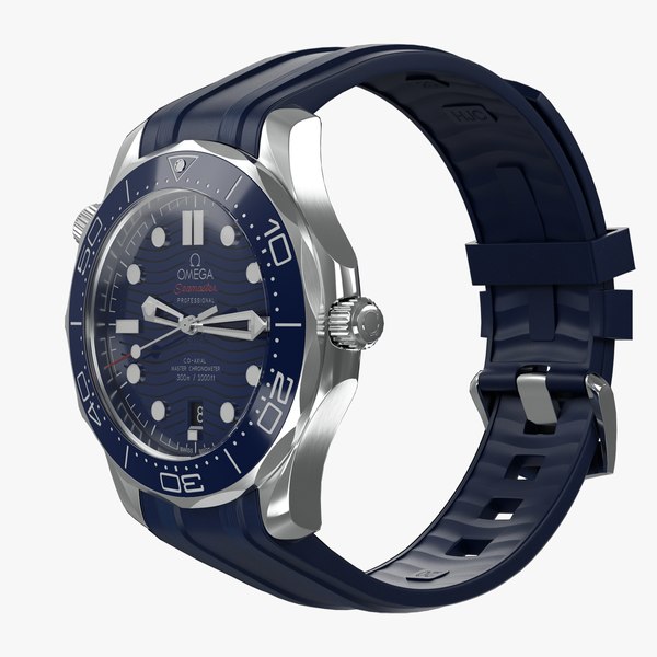 Omega Seamaster Diver 300M Steel on Rubber Strap 3D