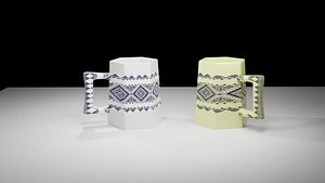 Two-color mosaic ceramic mug