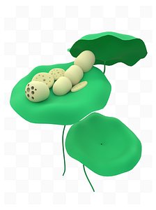 Lotus root summer lotus leaf 3D model