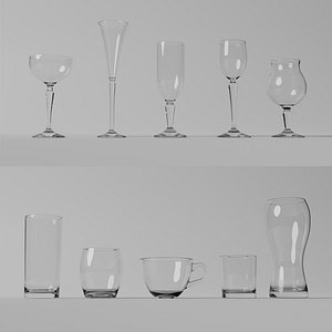 Set of different glasses