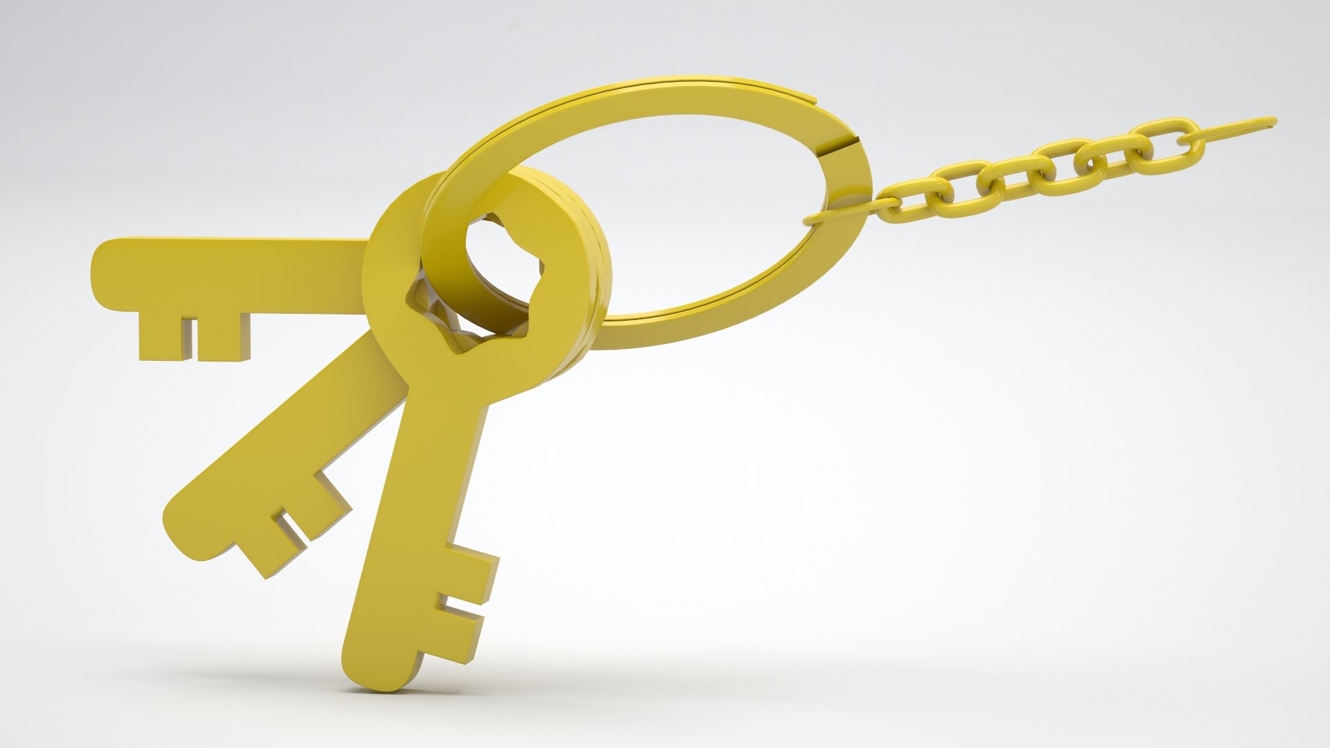 Keychain With Plastic Yellow Keys 3D Model - TurboSquid 2380371