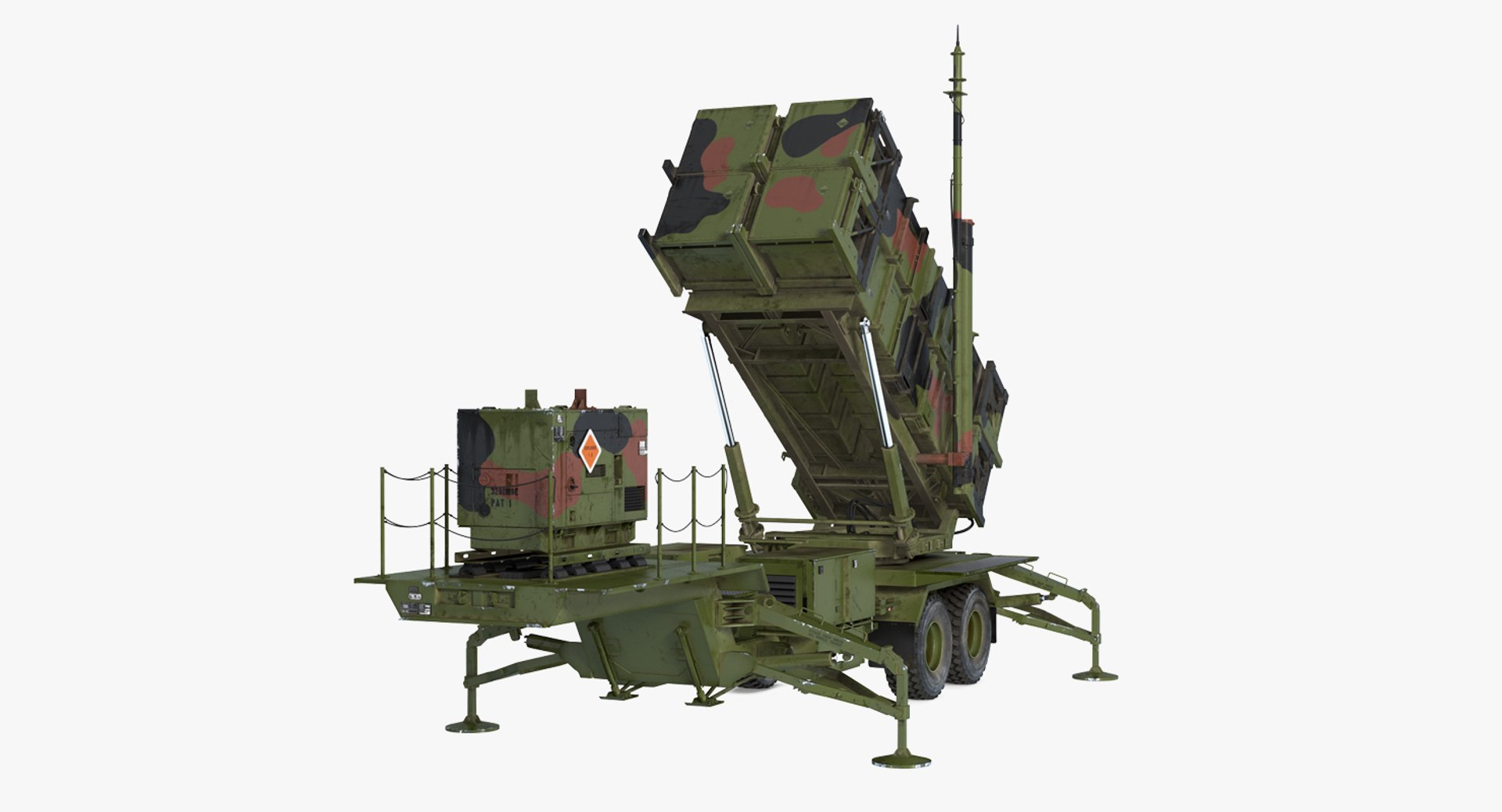 MIM-104 Patriot SAM Rigged 3D model preview