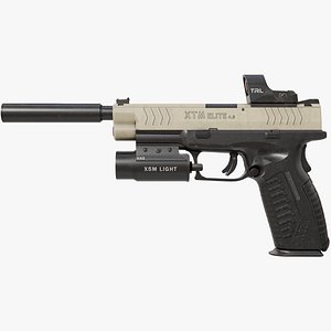 Pistol06 Black Brown All PBR Unity UE Textures Included 3D model