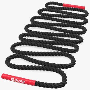 Pure2Improve Battle Rope Black with Red Handle 3D model