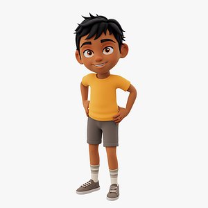 Cartoon Boy Leo 3D model