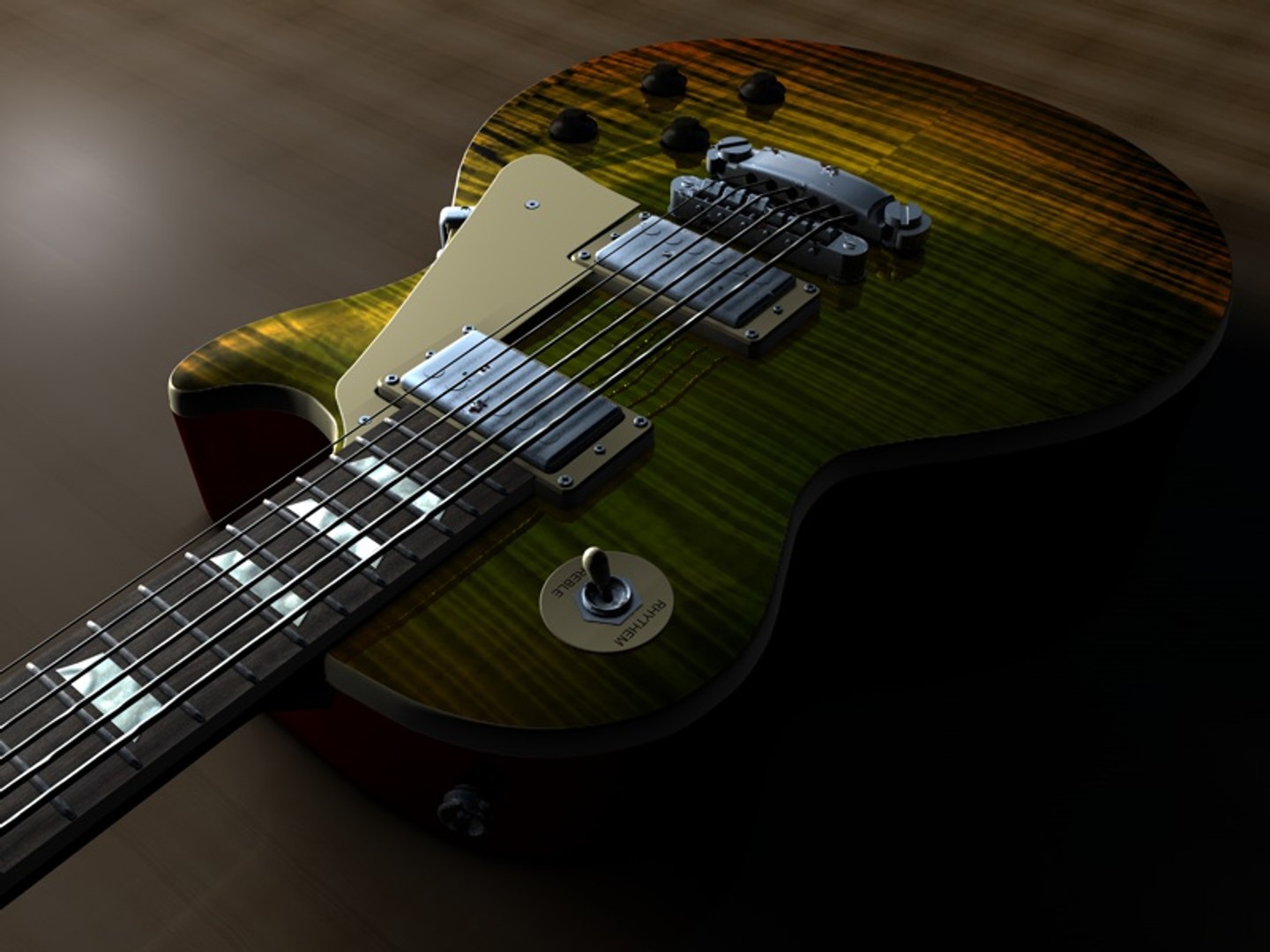 3d Model Of Gibson Les Paul Guitar