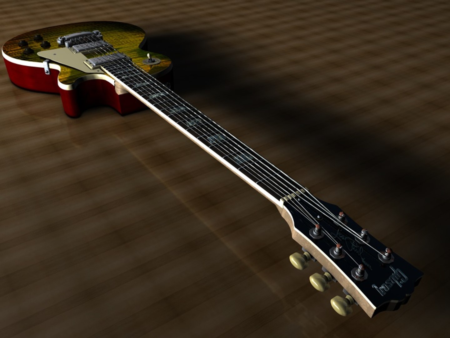 3d Model Of Gibson Les Paul Guitar