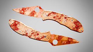 3D Knife 9 Orange Peel FT With Blood model