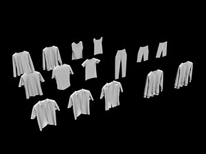 30 hanged clothes sock 3D