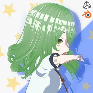 Anime Chibi School Girl 3 Saniko Fully Rigged 3D model