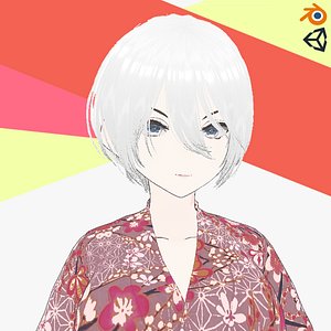 Traditional Kimono Girl Yuki 3D model