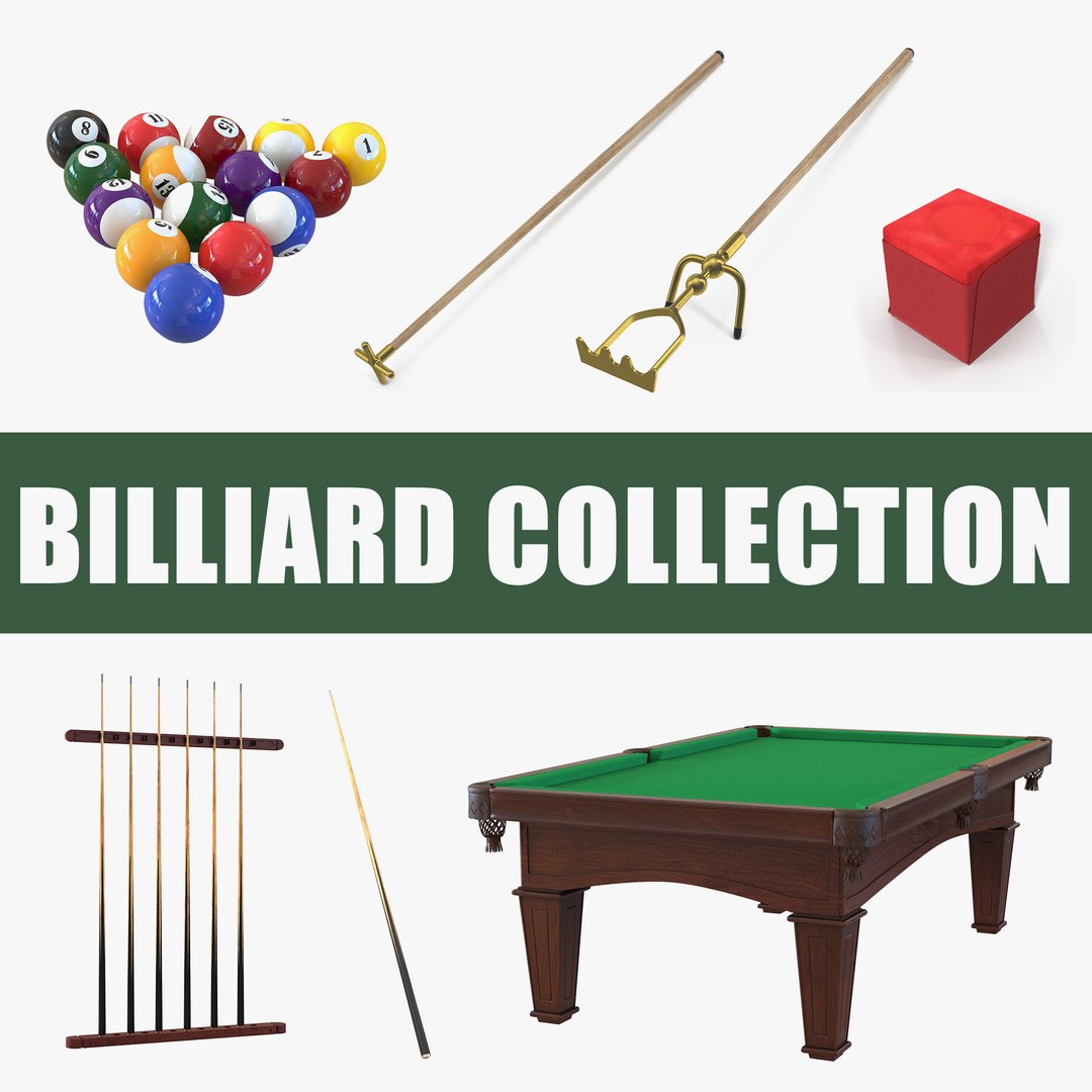 Billiard 3D Models Collection 3D model preview