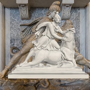 3D sculpture mithras sacrificing bull