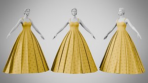 Dress 49 Golden Grass model