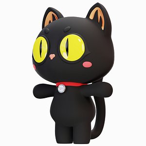 Cartoon Cat Black