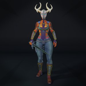 3D rigged pbr animations model