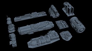 starship set 1 3D model