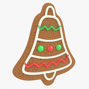 3D gingerbread bell christmas cookie model
