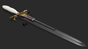 Clam Shell Cross Guard FlintLock Dagger and Sheath