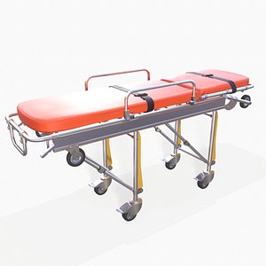 3D model ambulance stretcher trolley