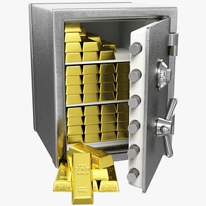 safe lock gold 3D model