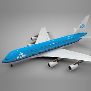 3D airbus a380 klm l094 model
