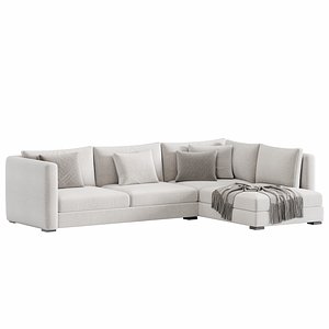 Blake Large Open End Corner Sofa By Loomloft 3D model