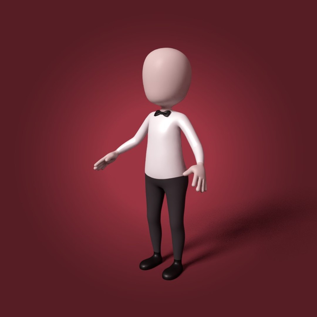 Cartoon waiter 3D - TurboSquid 1394086