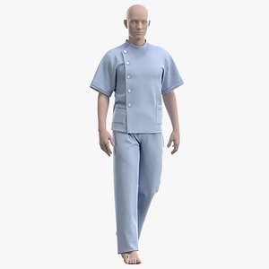 male nurser uniform with texture model