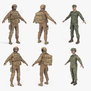 Modern US Army Soldiers Pack - Male &amp; Female Tactical Characters 3D model