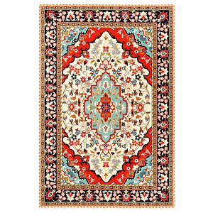 Oriental Medallion Red Area Rug