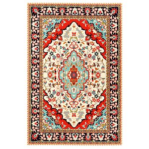 Oriental Medallion Red Area Rug