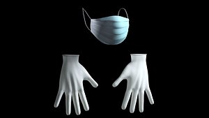 mask gloves 3D model