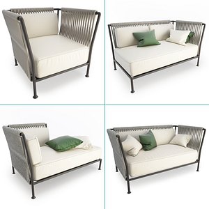 treble braided outdoor furniture 3D