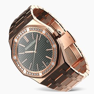 3D model Audemars Piguet Royal Oak Khaki Diamond-Set Pink Gold