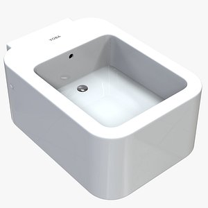 wall hung rectangle bidet 3D model