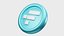 FTX Token or FTT Teal Crypto Coin with cartoon style