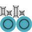 FTX Token or FTT Teal Crypto Coin with cartoon style