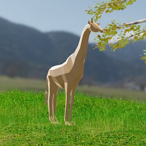 3D Low Poly Giraffe